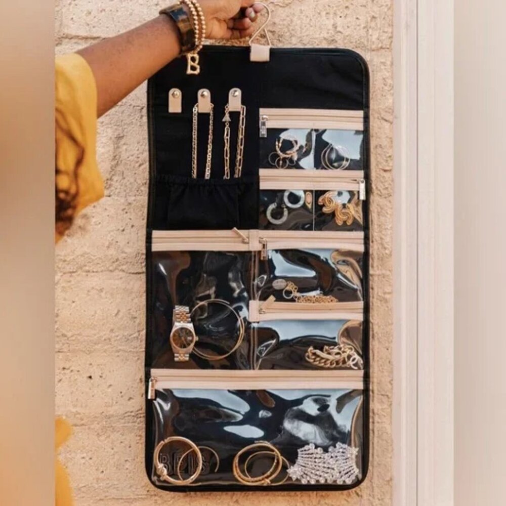 NWT BEIS The Hanging Jewelry Case in Black Leather $55OBO